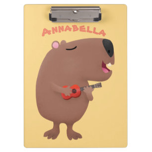 Carpeta De Pinza Ilustracion personalizado de capybara ukulele cant