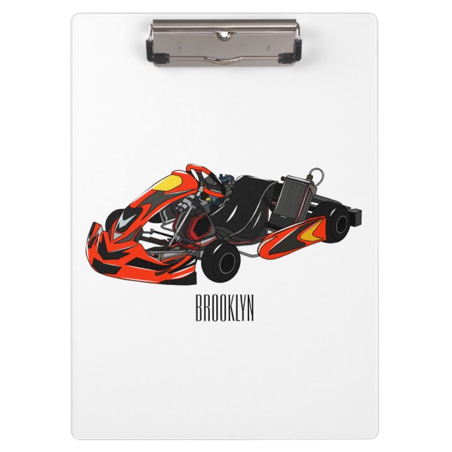 Carpeta De Pinza Ilustracion personalizado de carreras de Kart (Anverso)