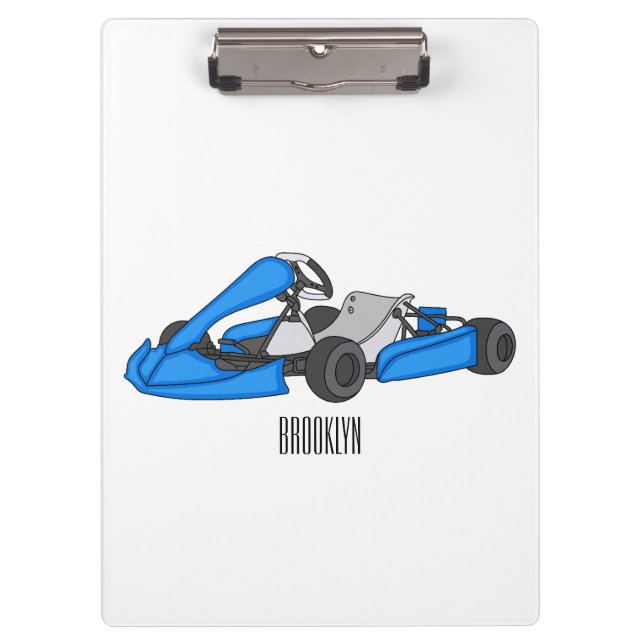 Carpeta De Pinza Ilustracion personalizado de carreras de Kart (Anverso)