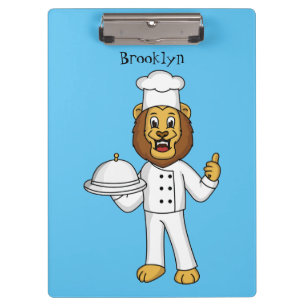 Carpeta De Pinza Ilustracion personalizado de chef de un bonito leó