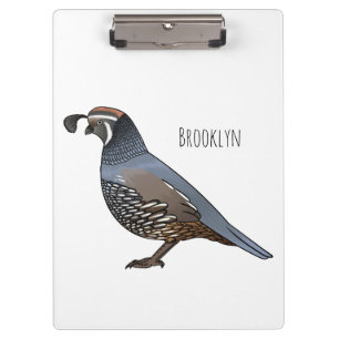 Carpeta De Pinza Ilustracion personalizado de codorniz de Californi