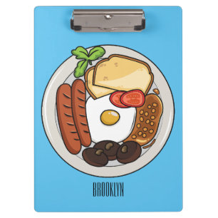 Carpeta De Pinza Ilustracion personalizado de desayuno inglés
