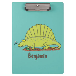 Carpeta De Pinza Ilustracion personalizado de dimetrodon verde lind