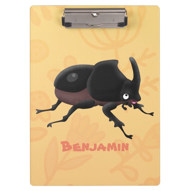 Carpeta De Pinza Ilustracion personalizado de escarabajo rinoceront (Anverso)