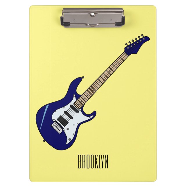 Carpeta De Pinza Ilustracion personalizado de guitarra eléctrica (Anverso)