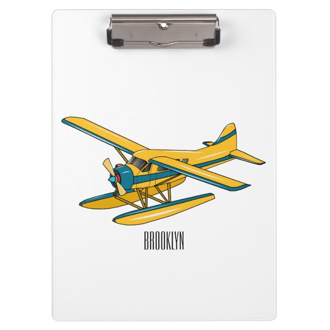Carpeta De Pinza Ilustracion personalizado de hidroavión (Anverso)