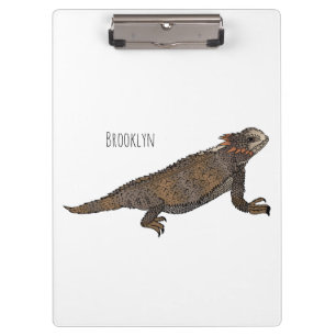 Carpeta De Pinza Ilustracion personalizado de lagarto de cuerno de 