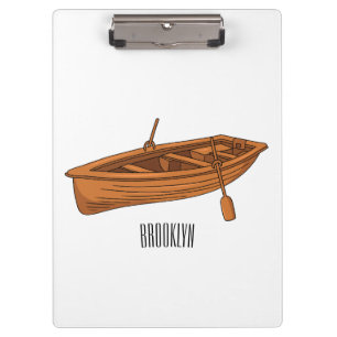 Carpeta De Pinza Ilustracion personalizado de lancha dorada
