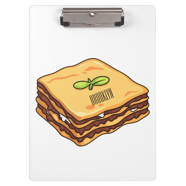 Carpeta De Pinza Ilustracion personalizado de Lasagna (Anverso)