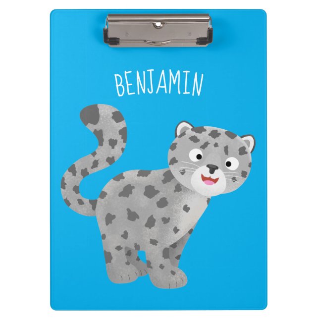 Carpeta De Pinza Ilustracion personalizado de leopardo de las nieve (Anverso)