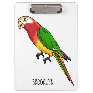 Carpeta De Pinza Ilustracion personalizado de loro feliz