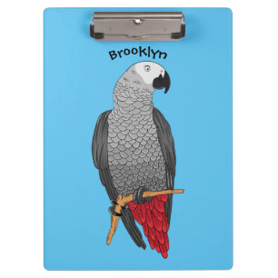 Carpeta De Pinza Ilustracion personalizado de loro gris africano