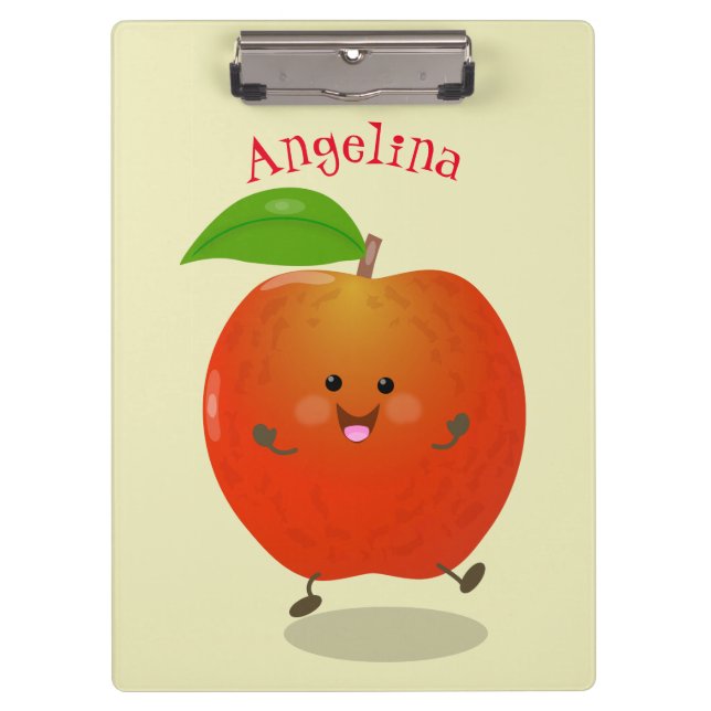 Carpeta De Pinza Ilustracion personalizado de manzana bailando a la (Anverso)