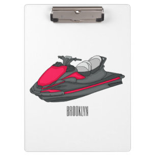 Carpeta De Pinza Ilustracion personalizado de moto acuática