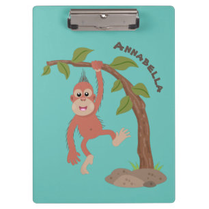 Carpeta De Pinza Ilustracion personalizado de orangután bebé feliz