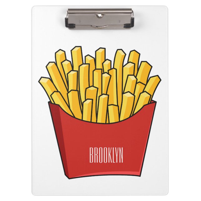 Carpeta De Pinza Ilustracion personalizado de patatas fritas (Anverso)