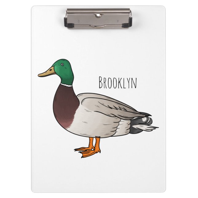 Carpeta De Pinza Ilustracion personalizado de pato mallard (Anverso)