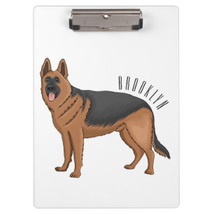 Carpeta De Pinza Ilustracion personalizado de perro pastor alemán