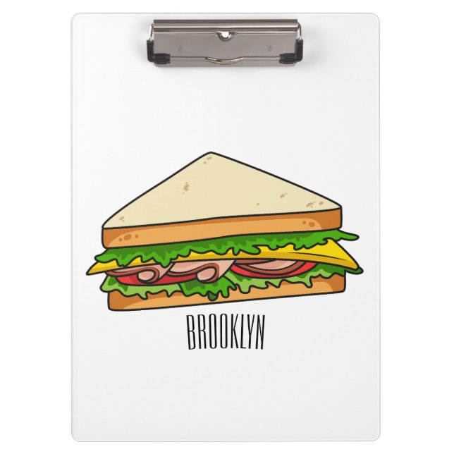 Carpeta De Pinza Ilustracion personalizado de sándwich (Anverso)