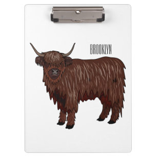 Carpeta De Pinza Ilustracion personalizado de vaca de Highland