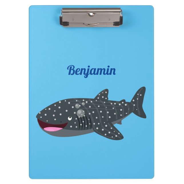 Carpeta De Pinza Ilustracion personalizado feliz de tiburón ballena (Anverso)