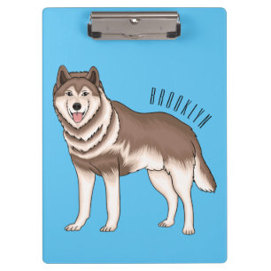 Carpeta De Pinza Ilustracion personalizado husky siberiano