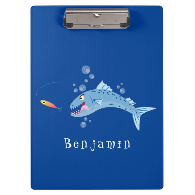 Carpeta De Pinza Ilustracion personalizado pescador hambriento de b (Anverso)