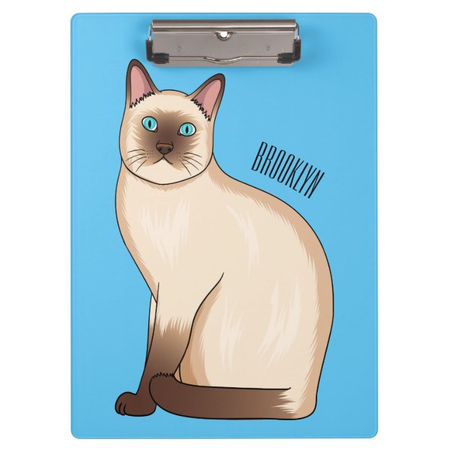 Carpeta De Pinza Ilustracion personalizado siamés (Anverso)