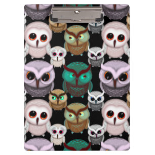 Carpeta De Pinza Ilustraciones de Patrón de Búhos Adorables