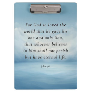 Carpeta De Pinza Imagen del versículo bíblico Juan 3:16