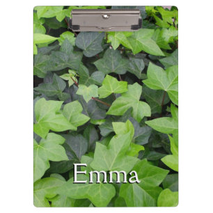 Carpeta De Pinza Impresión botánica de marfil verde