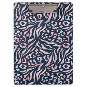 Carpeta De Pinza Impresión de animal, leopardo, tigre, azul, rosa,