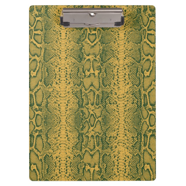 Carpeta De Pinza Impresión de animales de piel de serpiente verde a (Anverso)