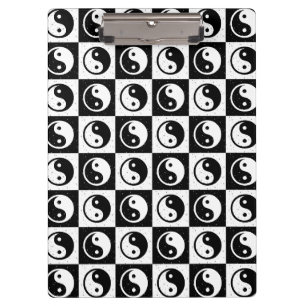 Carpeta De Pinza Impresión de bloques en Zen Yin-yang en blanco neg
