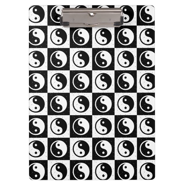 Carpeta De Pinza Impresión de bloques en Zen Yin-yang en blanco neg (Anverso)