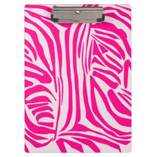 Carpeta De Pinza Impresión de cebra rosa