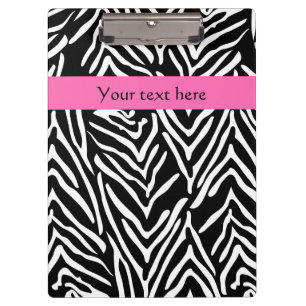 Carpeta De Pinza Impresión de cebra rosa negro, blanco y caliente