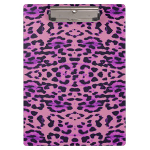 Carpeta De Pinza Impresión de leopardo de la Lavanda Púrpura