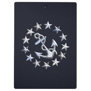 Carpeta De Pinza Impresión de marca de yate cromada de fibra de car
