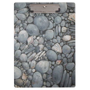 Carpeta De Pinza Impresión de pintura de guijarros y conchas de pla