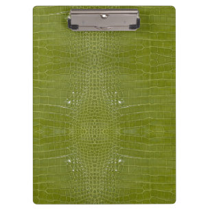 Carpeta De Pinza Impresión de textura del lagarto verde limón
