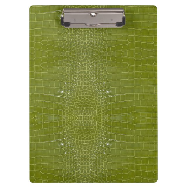 Carpeta De Pinza Impresión de textura del lagarto verde limón (Anverso)