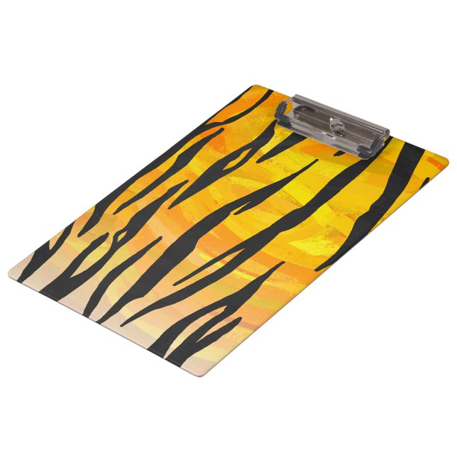 Carpeta De Pinza Impresión de tigre negro y Naranja (Angular)