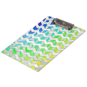 Carpeta De Pinza Impresión en blanco y arcoiris de cebra chevron