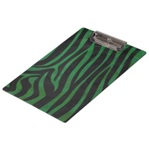 Carpeta De Pinza Impresión en negro y verde cebra
