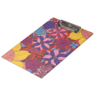 Carpeta De Pinza Impresión floral bohemia colorida