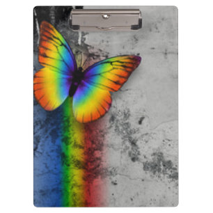 Carpeta De Pinza Impresión negra gris del modelo de la mariposa de