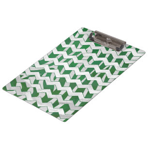 Carpeta De Pinza Impresión verde y blanca de cebra de chevron