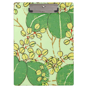 Carpeta De Pinza Impresión xilográfica japonesa de hoja verde botán