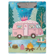 Impresionante escena de Van Camping de Camper Rosa
